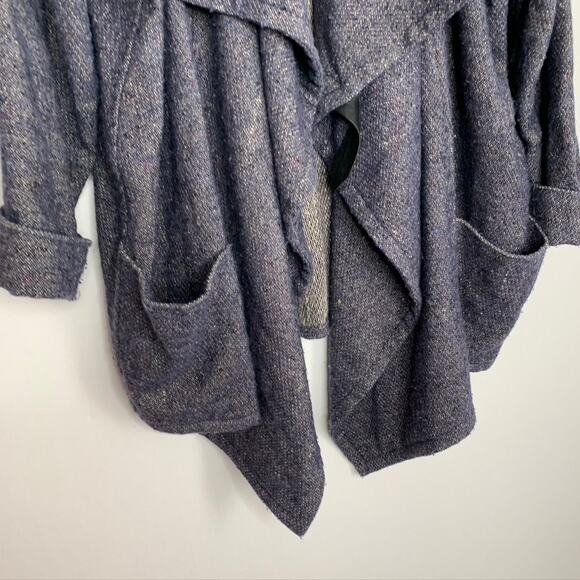 Isabel Marant Draped Coat Virgin Wool Blue Oversized Longsleeve Womens Size 36 - Picture 6 of 15